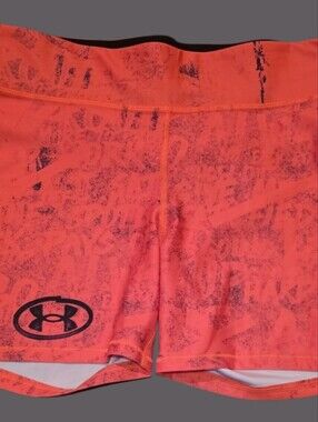 $10SALE Under Armour Orange & Black Athletic Shorts. Size Large